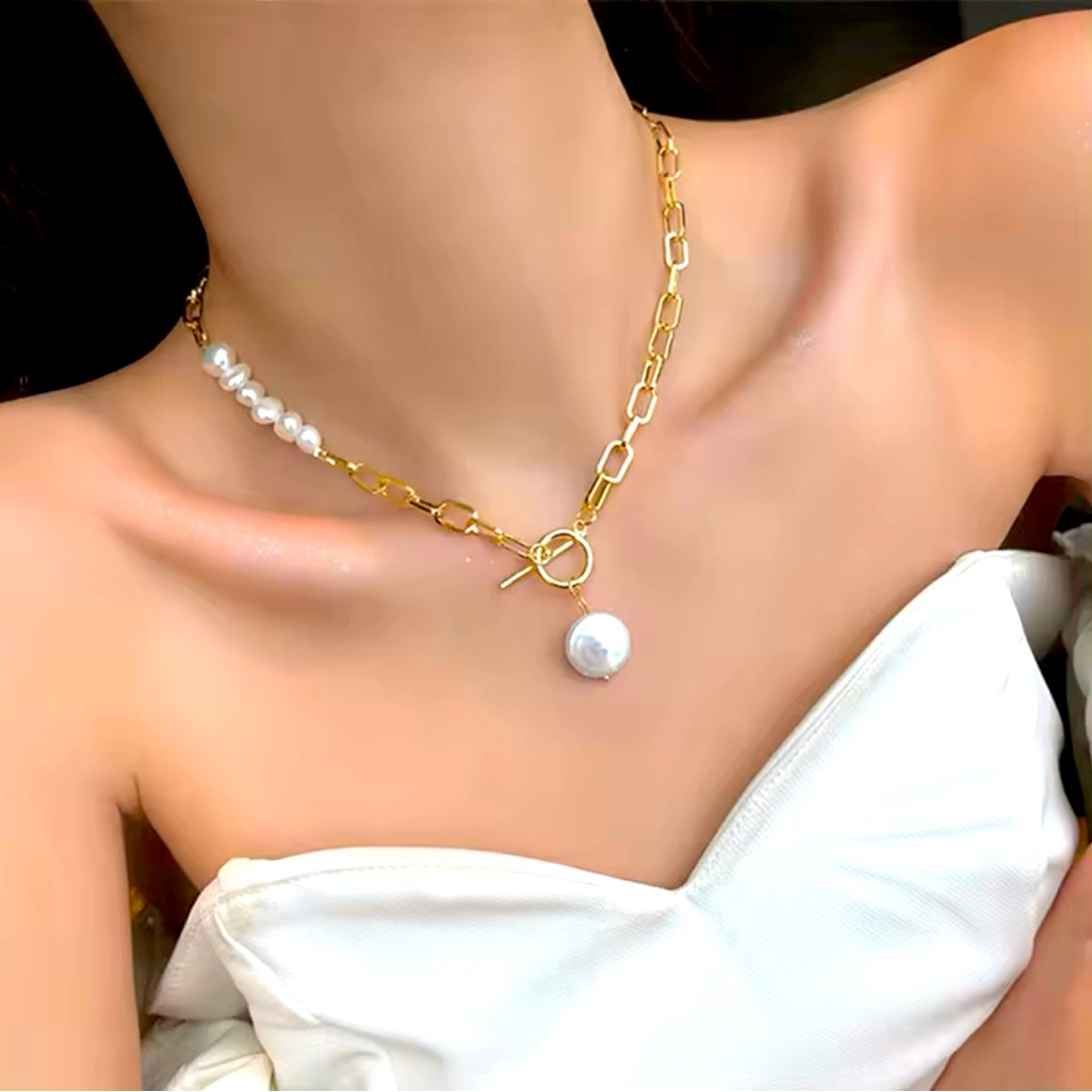 14k Real Gold Filled With Natural Freshwater Baroque Pearls